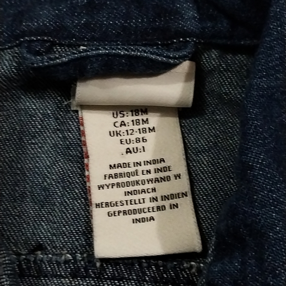 Rachel Zoe Baby Girl Denim Blue Jean Jacket Top Size 18 months Ruffle Sleeve Cap - Picture 5 of 6